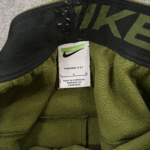 Nike Joggers Sweatpants Mens Large Green Winterized Fleece Therma-Fit - Picture 7 of 16